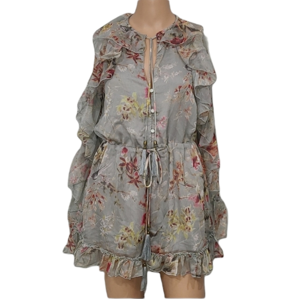 SWOON RUFFLE FLORAL GEORGETTE ROMPER SIZE S/M - Picture 6 of 16